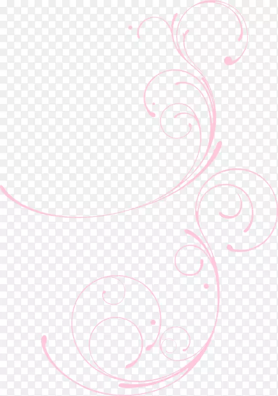 圆形花瓣花纹-粉红色线条图案