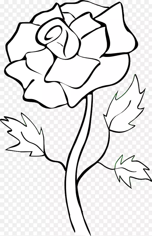 蓝玫瑰插花艺术-黑白玫瑰素描