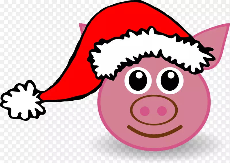 家猪圣诞老人百帕猪圣诞剪贴画