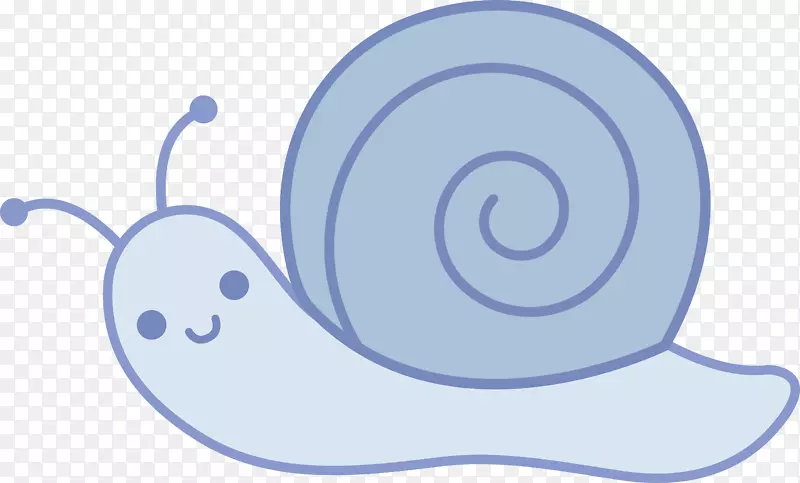 蜗牛软体动物卡通画夹艺术-蓝色昆虫剪贴画