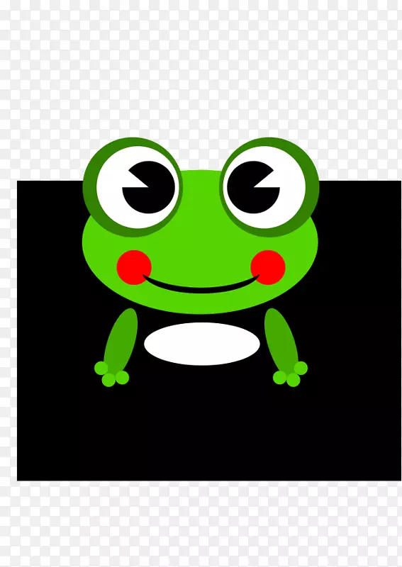 青蛙卡通画夹艺术-绿色青蛙剪贴画