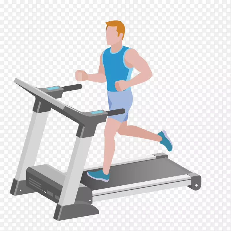 体育健身中心图-一名男子在跑步机上