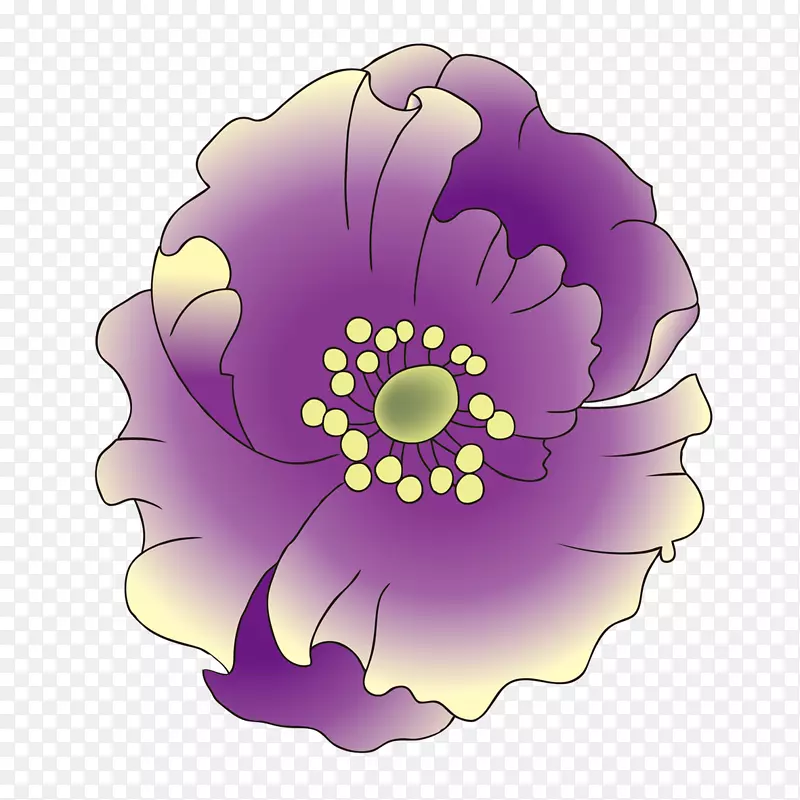 画女人插图-紫莲盛开