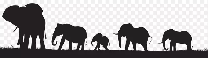 非洲象剪影剪贴画-大象剪影剪贴画