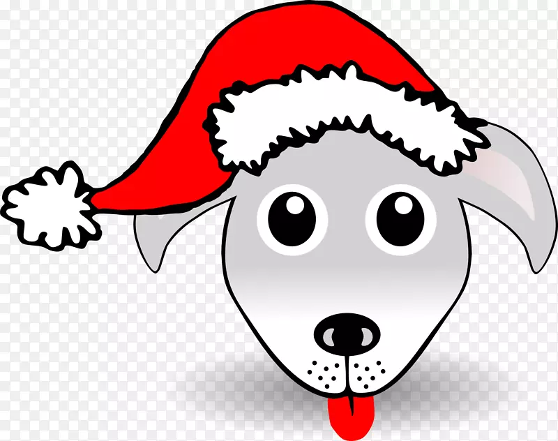 狗圣诞老人圣诞剪贴画-圣诞卡通图片