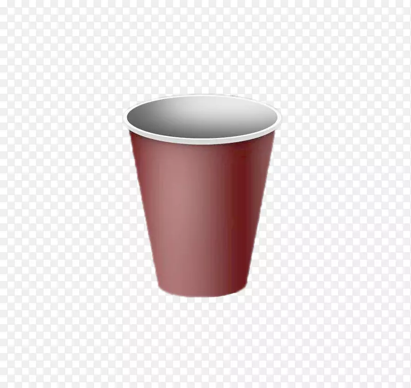 咖啡杯塑料设计师-没有按钮的红色杯子模型