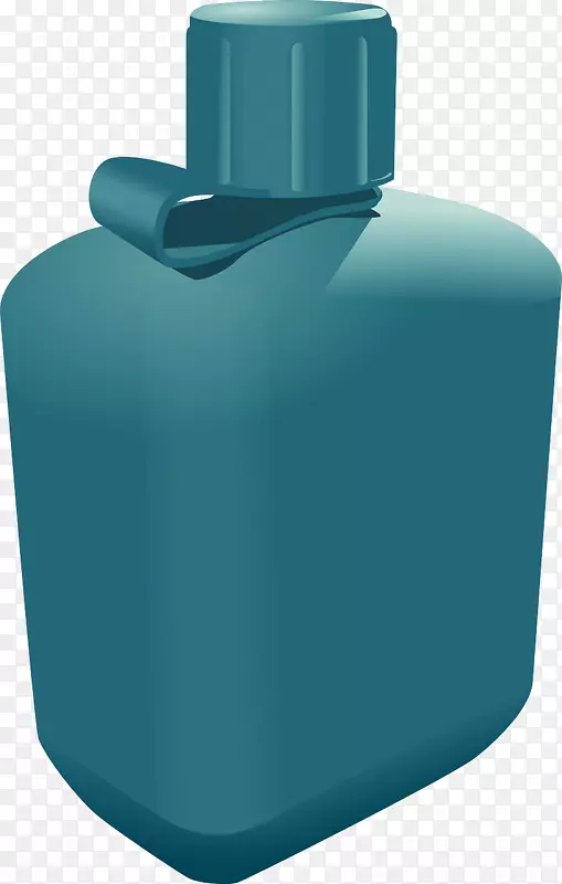 水瓶容器夹艺术.蓝色塑料瓶