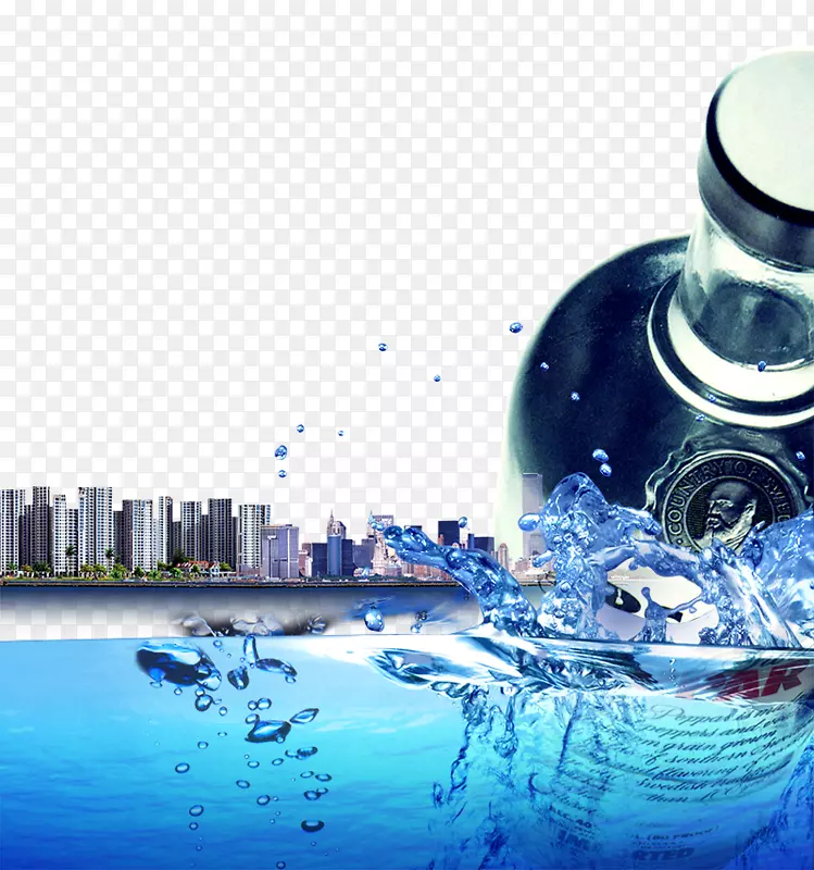 广告瓶水-海报元素地产瓶