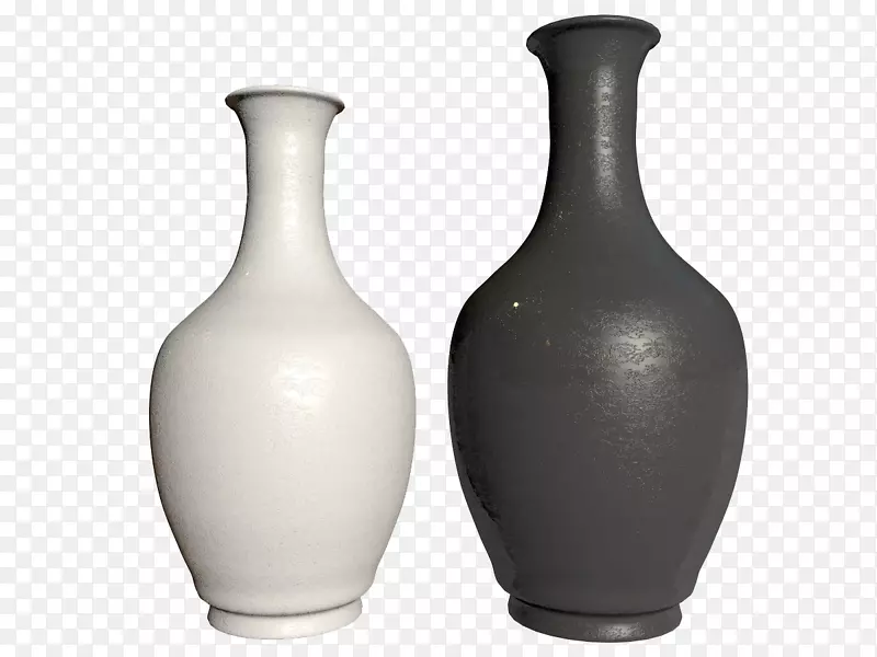 花瓶黑白三维计算机图形-两个黑白瓶