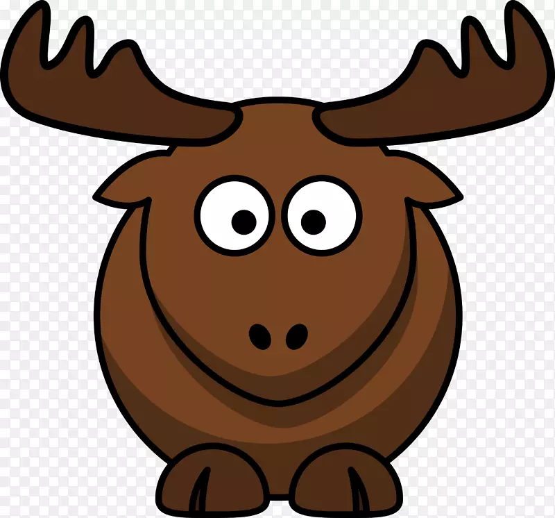 麋鹿动画剪辑艺术-卡通驼鹿剪贴画