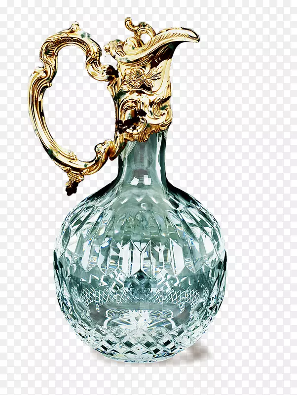 花瓶玻璃艺术水罐铅玻璃艺术华丽蓝瓶