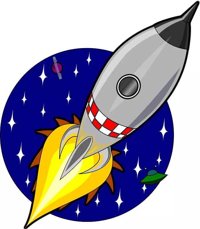 火箭飞船动画剪辑艺术-卡通宇宙飞船图片
