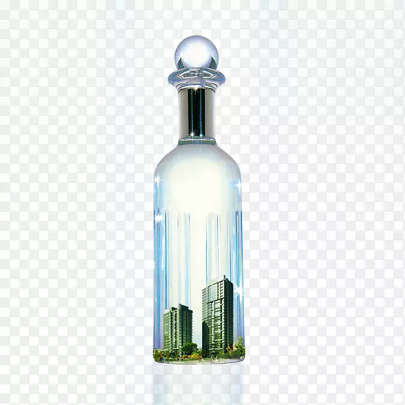 酒瓶透明度和半透明.创意瓶，财产广告