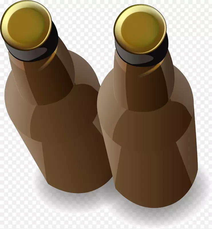 啤酒瓶葡萄酒玻璃瓶两瓶装饰图案
