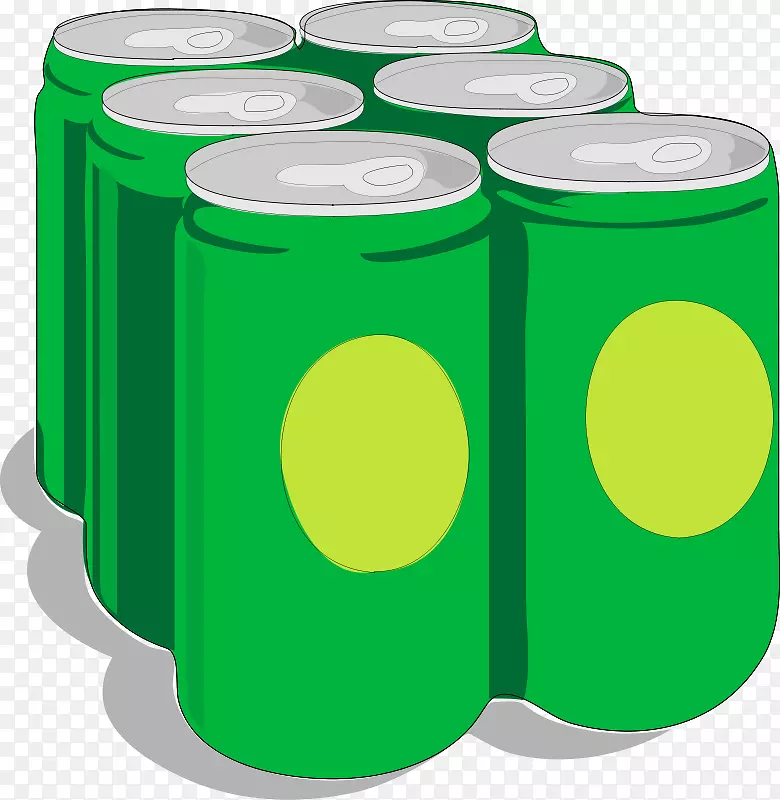 汽水可口可乐啤酒雪碧-六瓶绿色饮料瓶卡通