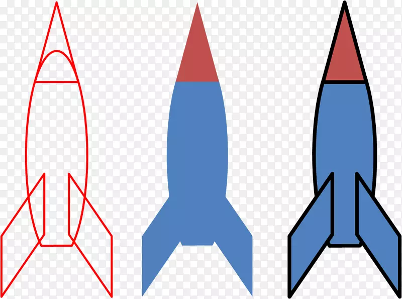 火箭发射形状剪辑艺术-卡通火箭飞船