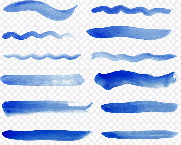 线蓝色水彩画.蓝色钢笔水