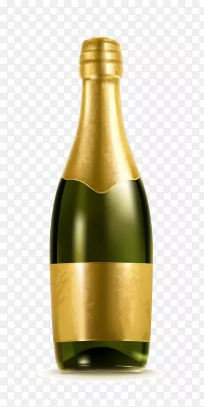 香槟酒瓶酒精饮料插图.质感材料瓶