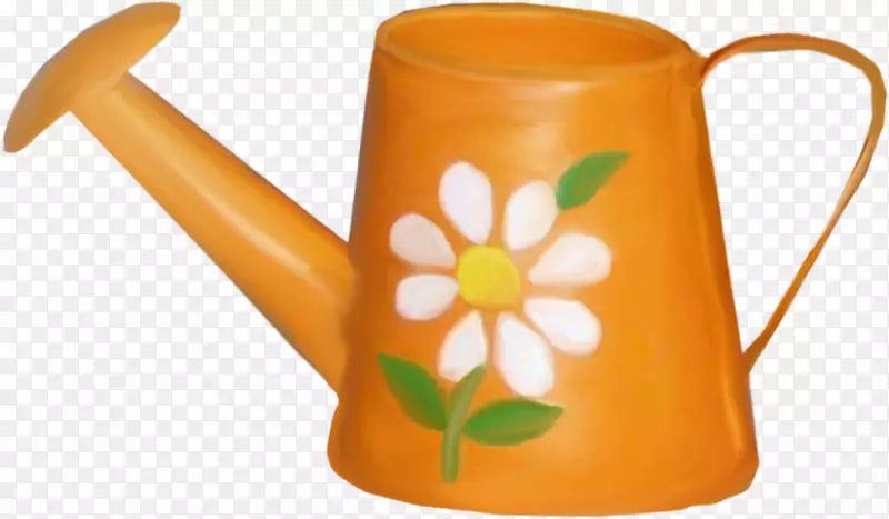 浇水罐花陶瓷橙花装饰浇水罐