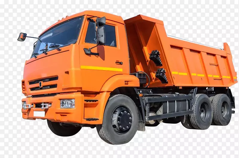 汽车摄影-橙色大卡车
