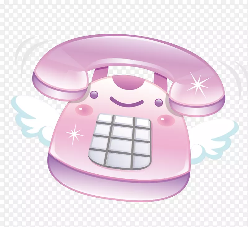 粉红电话绘图-卡通粉红电话
