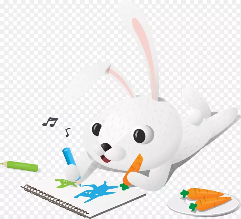 卡通兔子插图-小兔子绘画