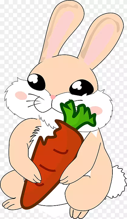 复活节兔子胡萝卜剪贴画一只兔子在吃东西