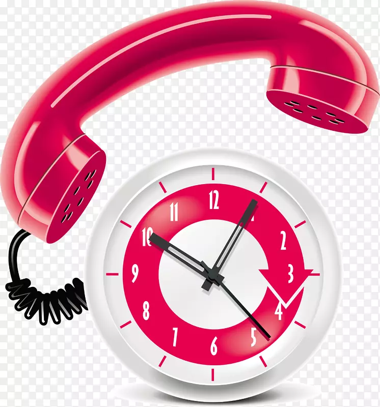 电话呼叫VoIP电话图形设计-红色卡通电话
