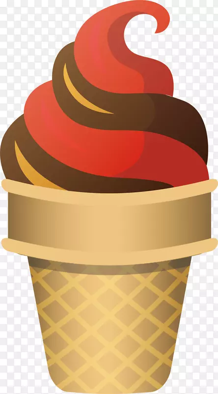 冰淇淋圆锥形圣代风味双色茄子冰淇淋