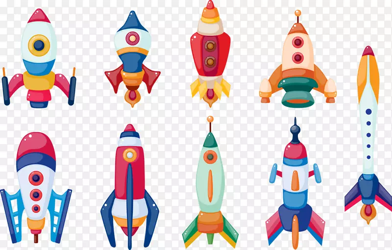 宇宙飞船卡通免费剪贴画手绘火箭