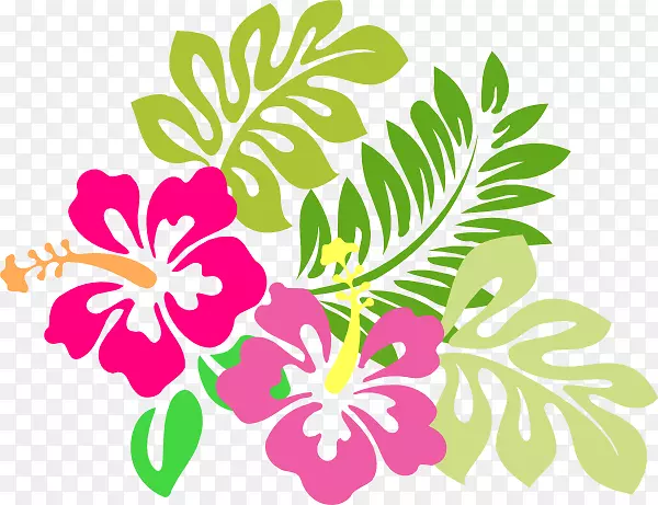 夏威夷插花艺术-四月阵雨剪贴画