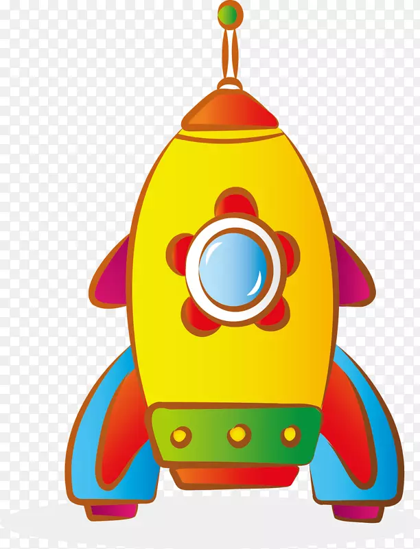 玩具插图-卡通黄色火箭