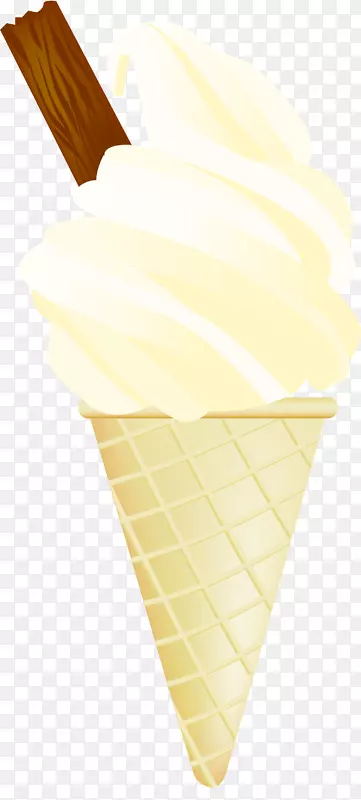 冰淇淋锥99薄片插图-手绘黄色冰淇淋巧克力
