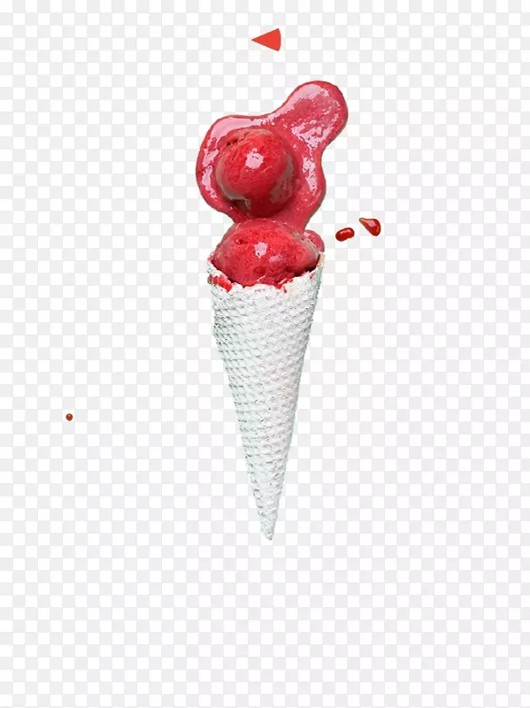 冰淇淋圆锥形排版蛋糕-草莓冰淇淋