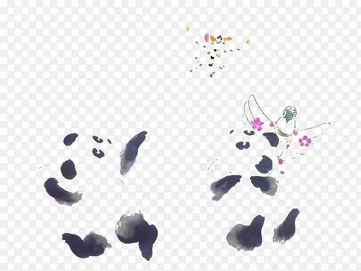 大熊猫图案设计-放风筝