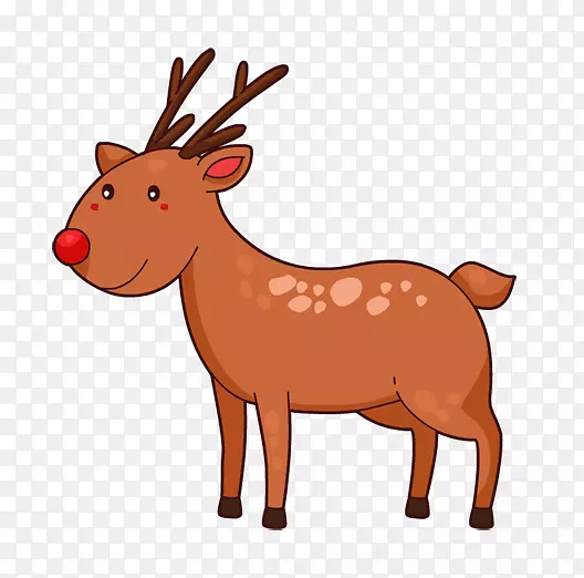鲁道夫驯鹿圣诞老人剪贴画-有趣的驯鹿剪贴画