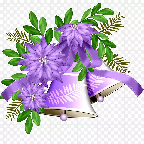 晚间剪贴画-紫色铃铛花