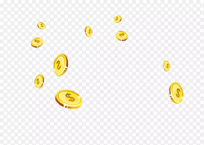 硬币黄色-钱飞，黄色，手绘