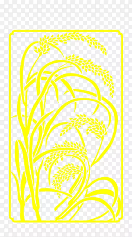 黄色插图-小麦图案