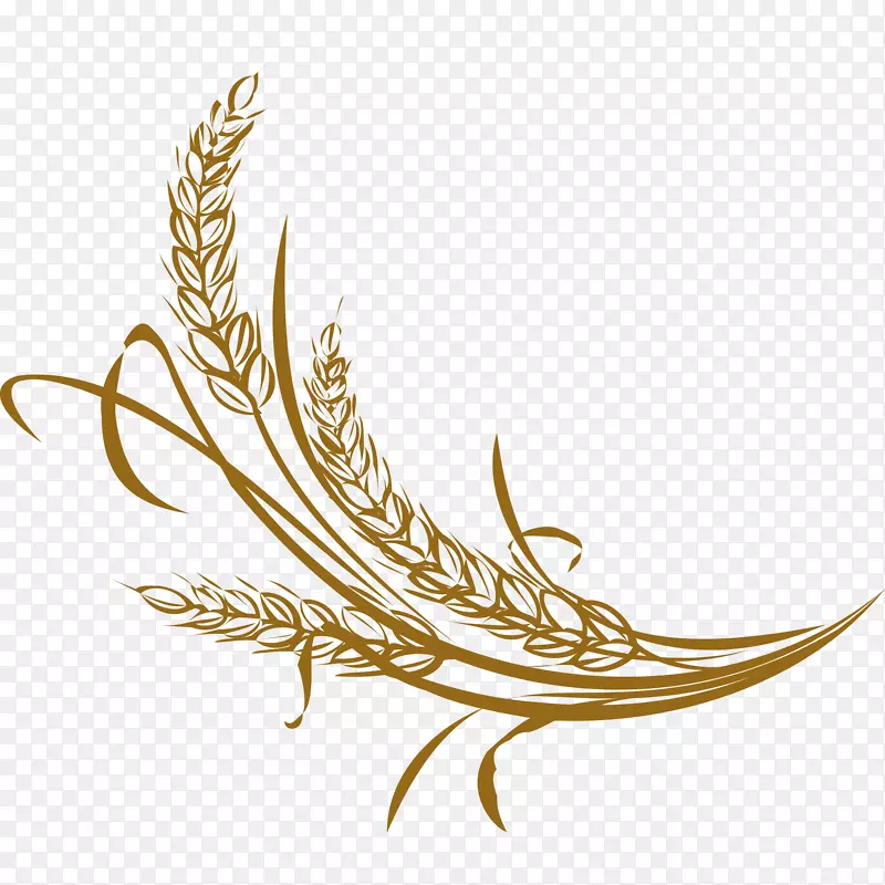 水稻土坯插画-手工小麦