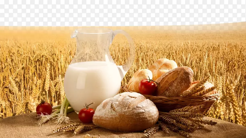 牛奶早餐谷类面包背景