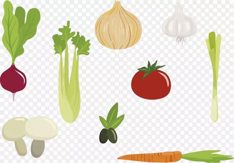 有机食品-小葱、素食烹饪插图-蔬菜