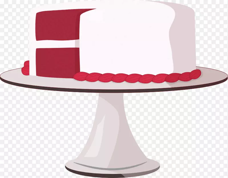红色天鹅绒蛋糕纸杯蛋糕生日蛋糕剪贴画