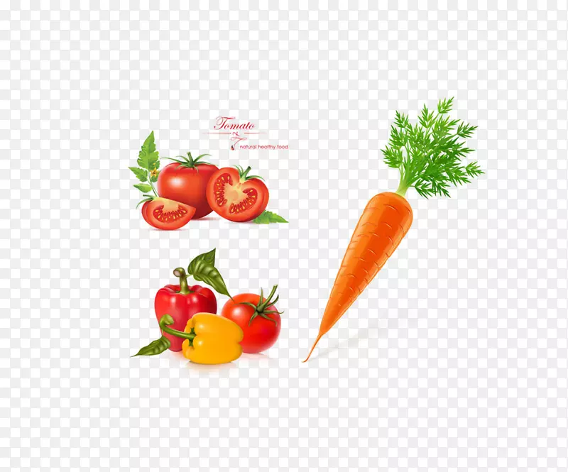 贝尔胡椒番茄蔬菜胡萝卜蔬菜材料