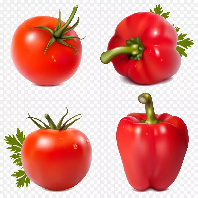 红辣椒樱桃番茄蔬菜