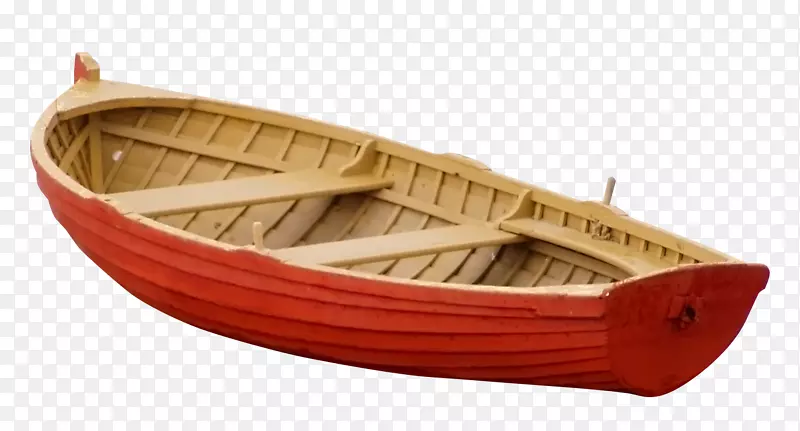帆船剪贴画-红色木船