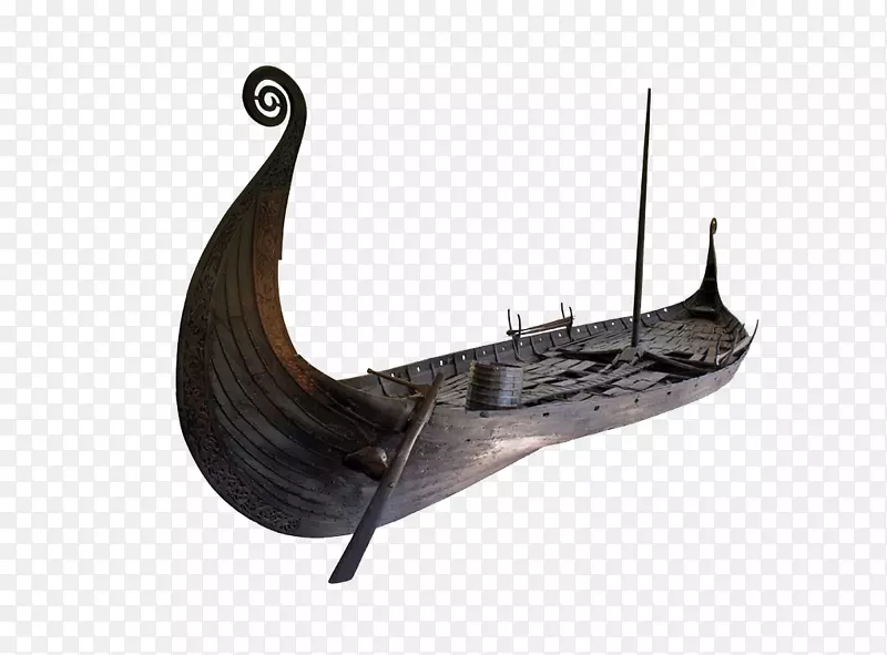 维京船博物馆维京船-黑色木船