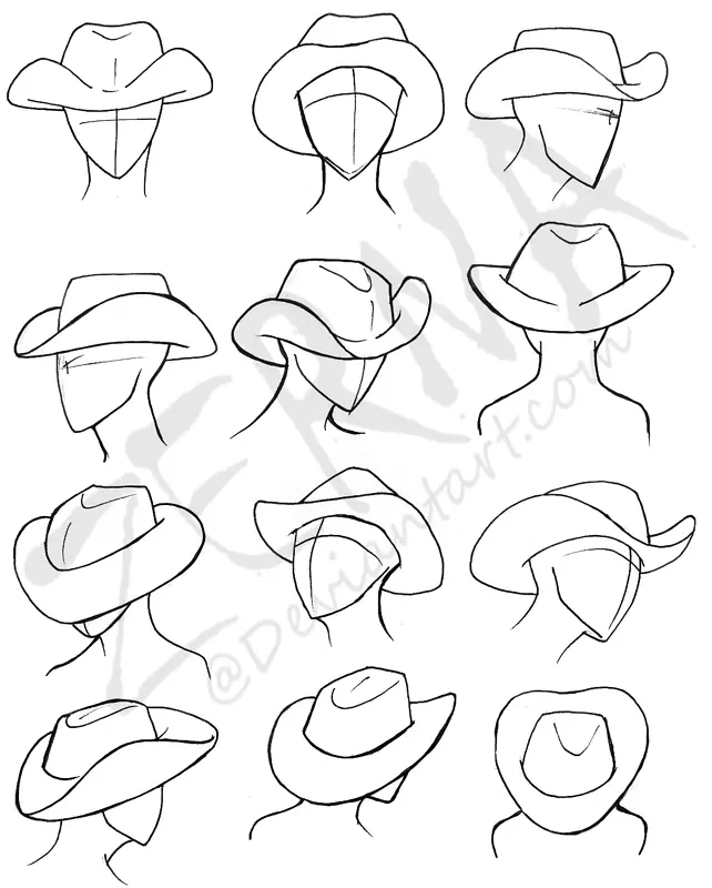 如何画牛仔帽