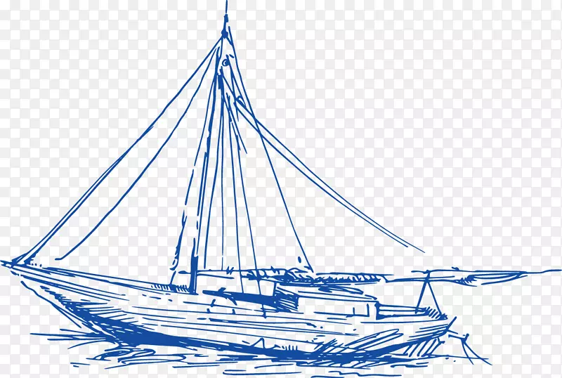 帆船.手绘木船