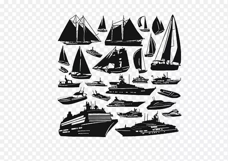 帆船插图.手绘船